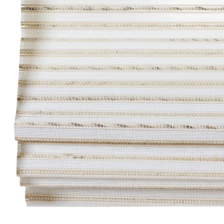 Neutral Paper Ramie Woven Wood Shade - Sand White