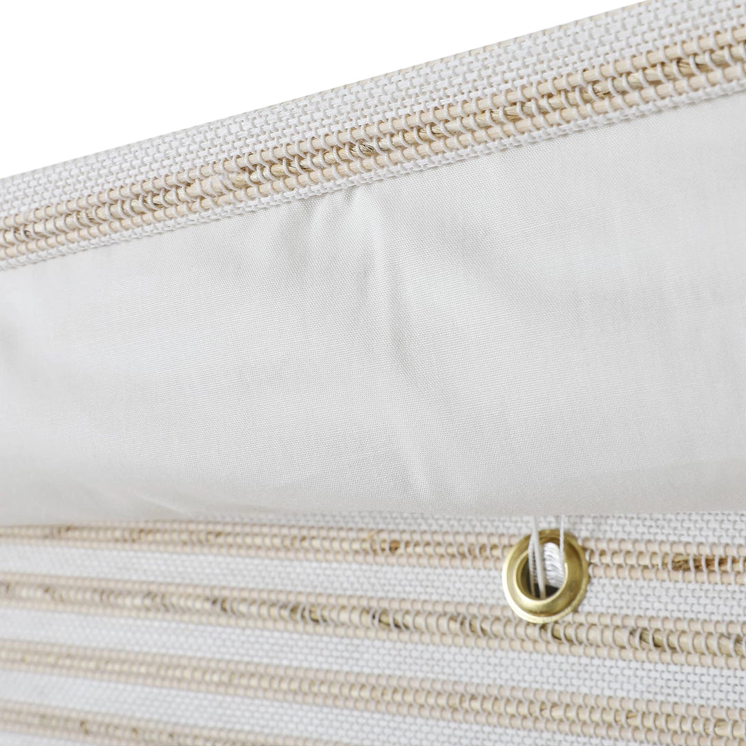 Neutral Paper Ramie Woven Wood Shade - Sand White