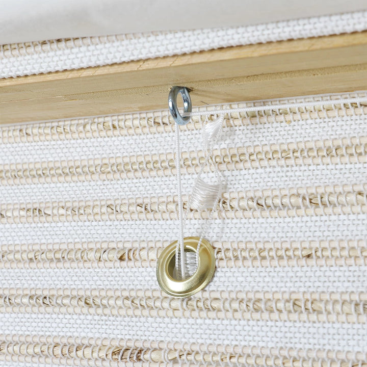 Neutral Paper Ramie Woven Wood Shade - Sand White