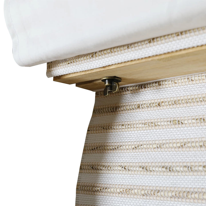 Neutral Paper Ramie Woven Wood Shade - Sand White