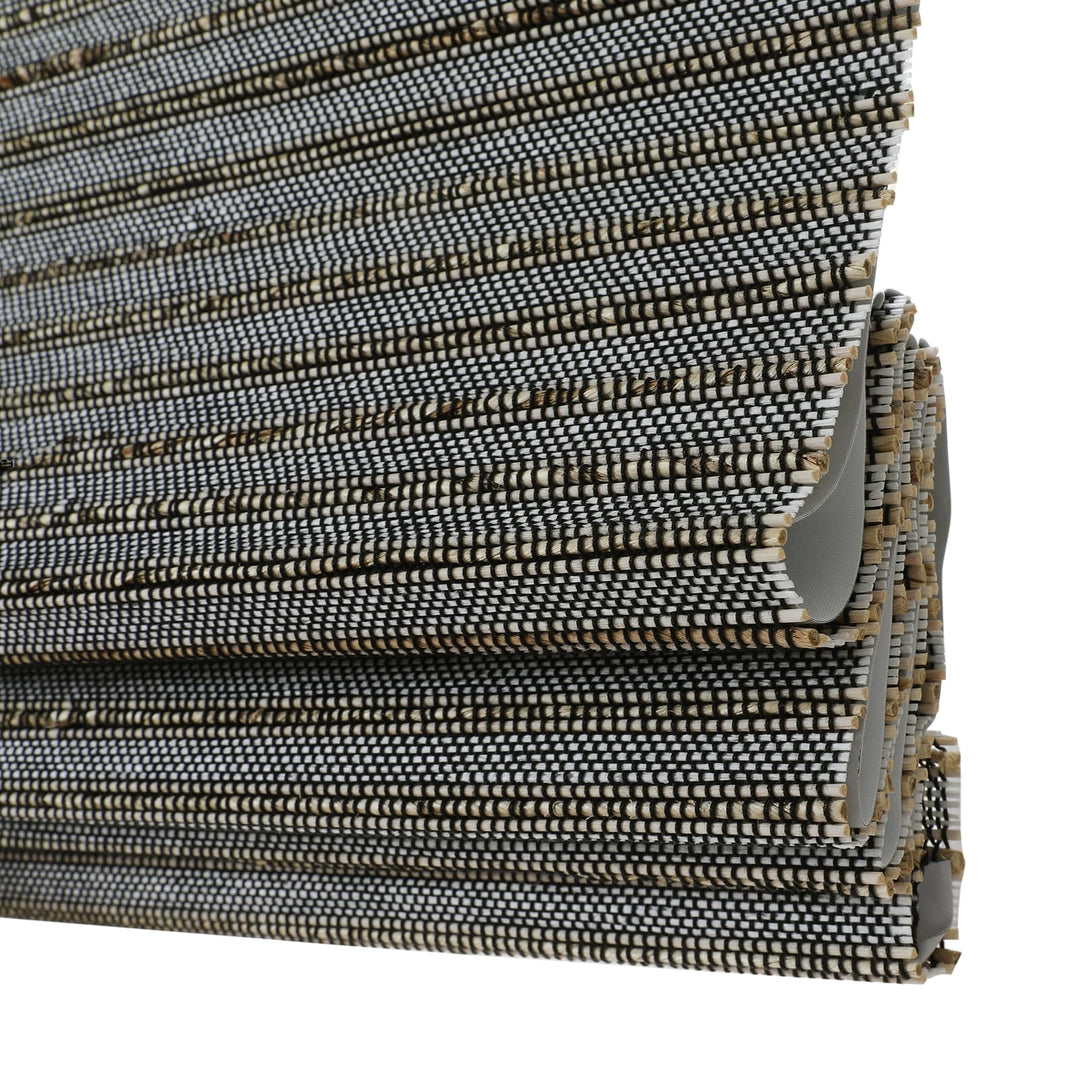 Neutral Paper Ramie Bamboo Woven Shade - Sky Blue