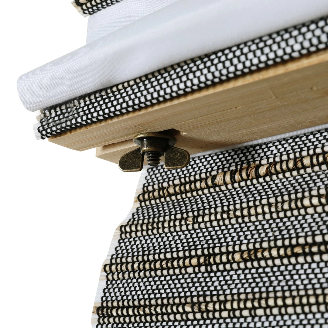 Neutral Paper Ramie Bamboo Woven Shade - Sky Blue