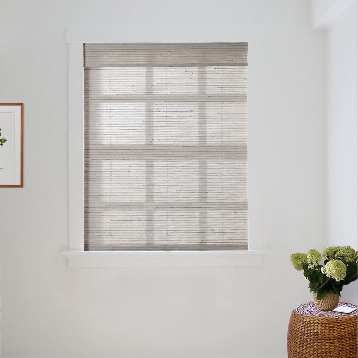 Rain Neutral Paper Woven Bamboo Shade-Light Tan