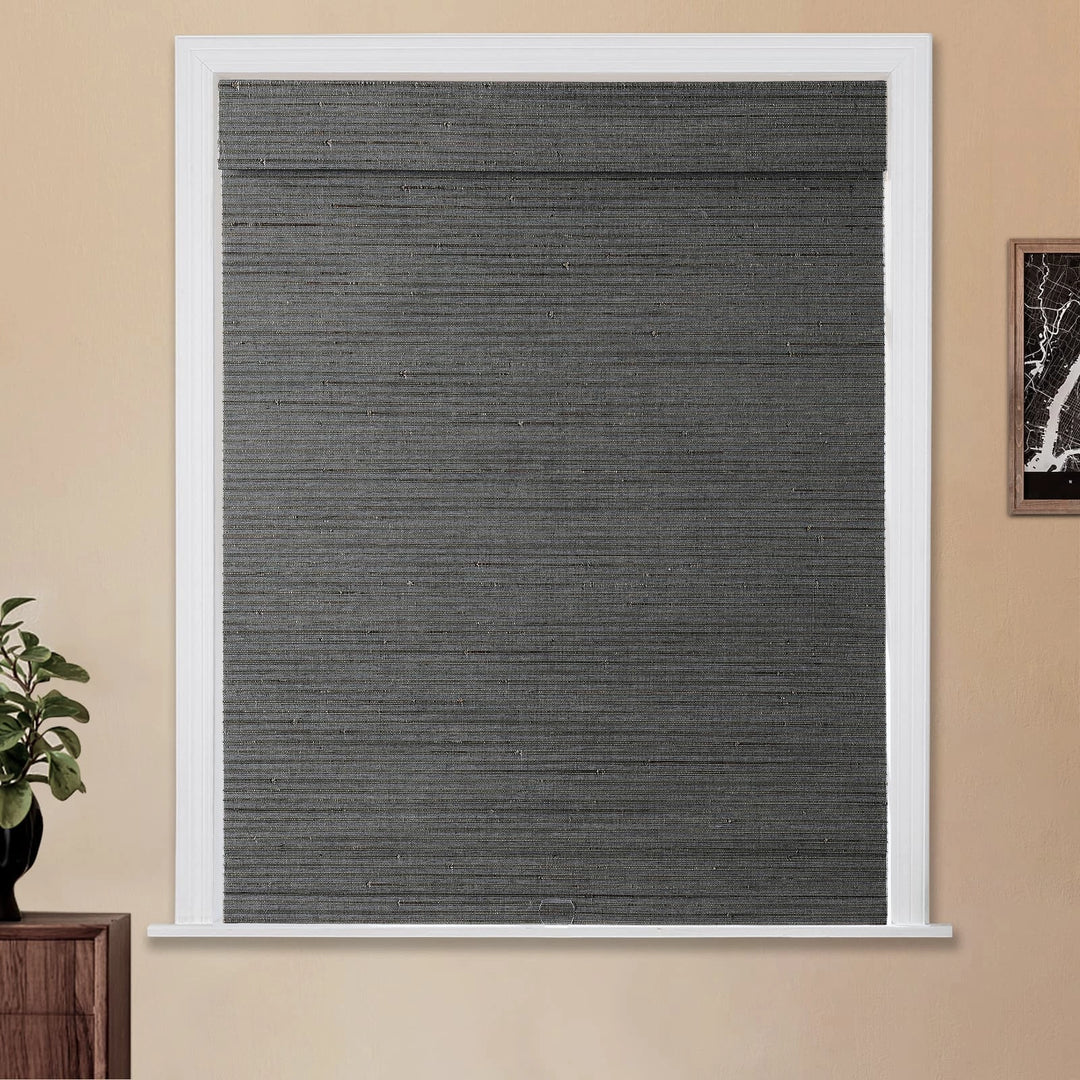 Rain Neutral Paper Bamboo Woven Shade-Ocean