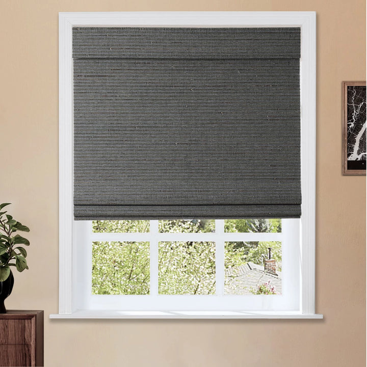 Rain Neutral Paper Bamboo Woven Shade-Ocean
