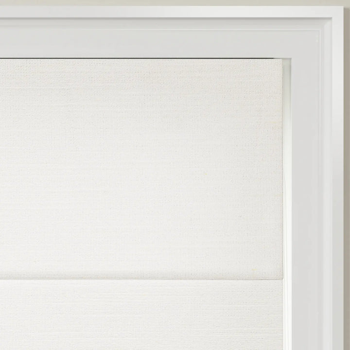 Belva Linen Cotton Zebra Roman Blind Cord Lift Ivory Beige Detail - ChadMade