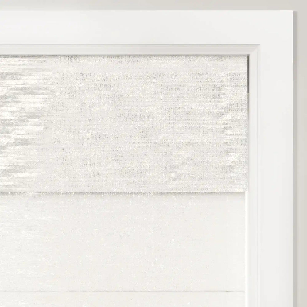 Belva Linen Cotton Cordless Top Down Bottom Up Roman Shade - Ivory Beige - ChadMade