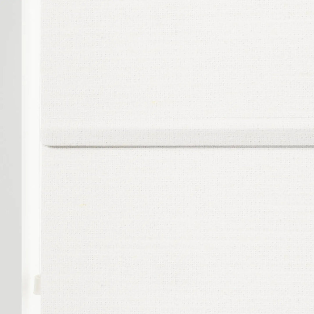 Belva Linen Cotton Zebra Roman Blind Cord Lift Ivory Beige Detail - ChadMade