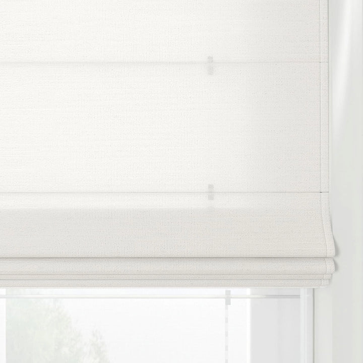 Belva Linen Cotton Cordless Day Night Roman Shade - Ivory Beige - ChadMade