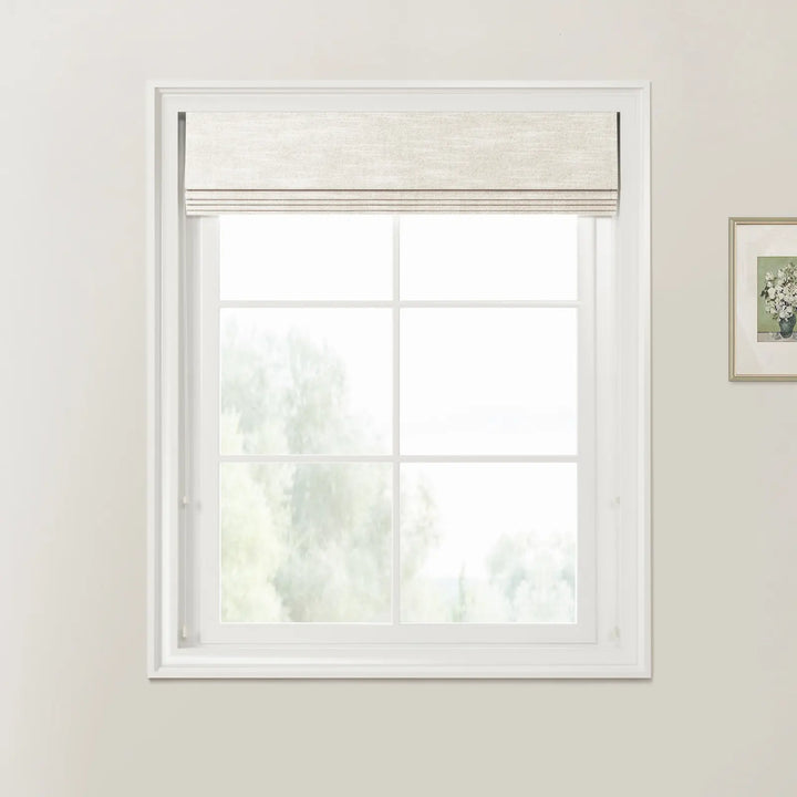 Belva Linen Cotton Ivory Beige Zebra Roman Blind Cord Lift - ChadMade