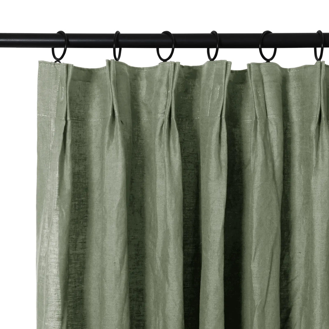 Tonia 100% Linen Curtains Pinch Pleat