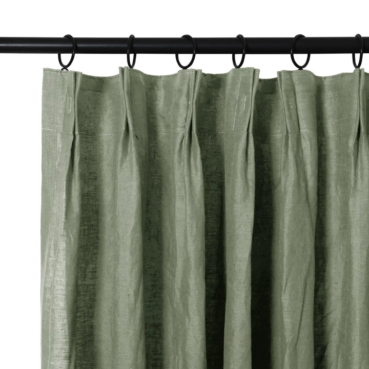 Tonia 100% Linen Curtains Pinch Pleat