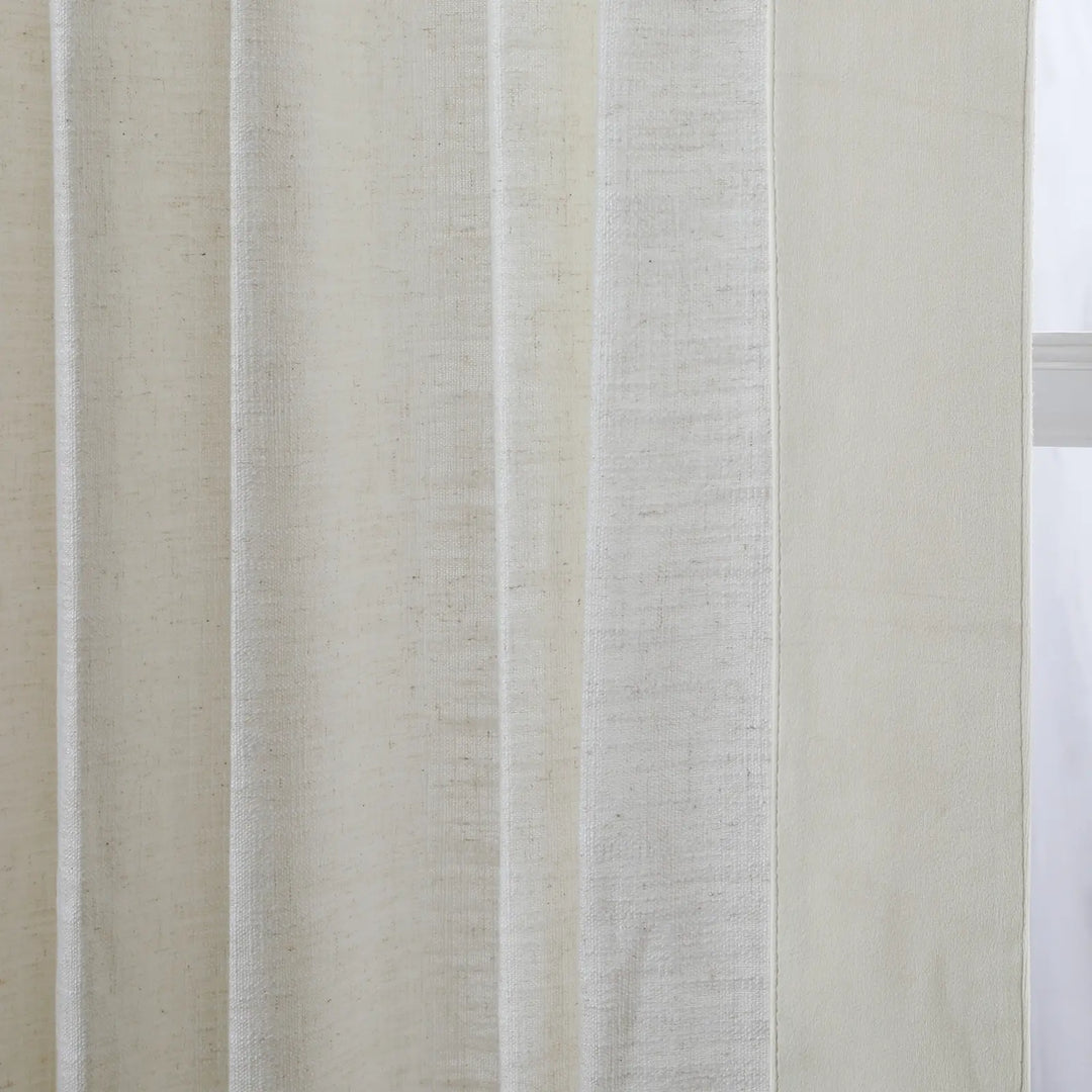 Jade Linen With Velvet Border Curtain Pinch Pleat