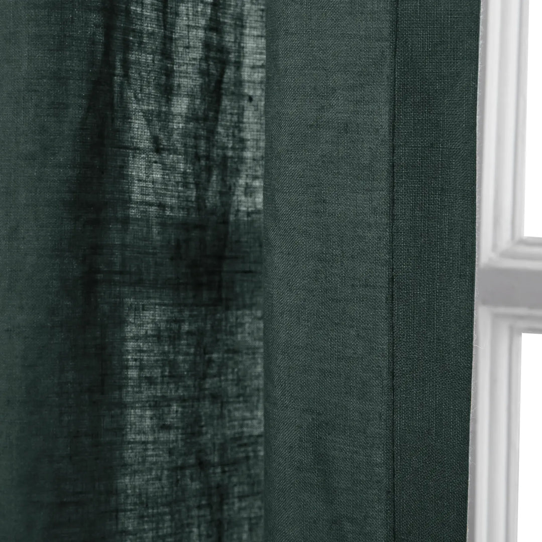 Tonia 100% Linen Curtains Pinch Pleat