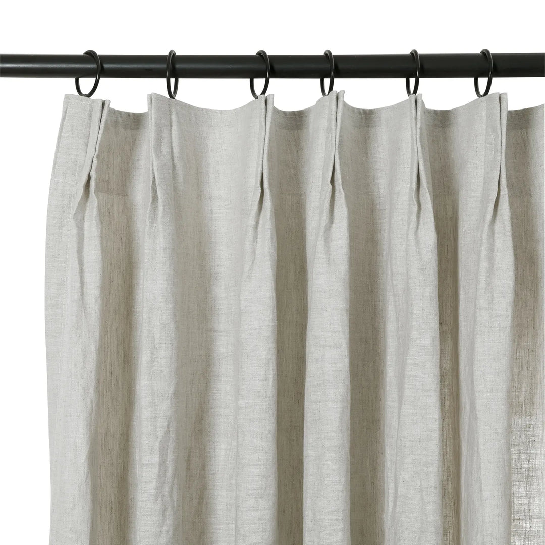 Tonia 100% Linen Curtains Pinch Pleat