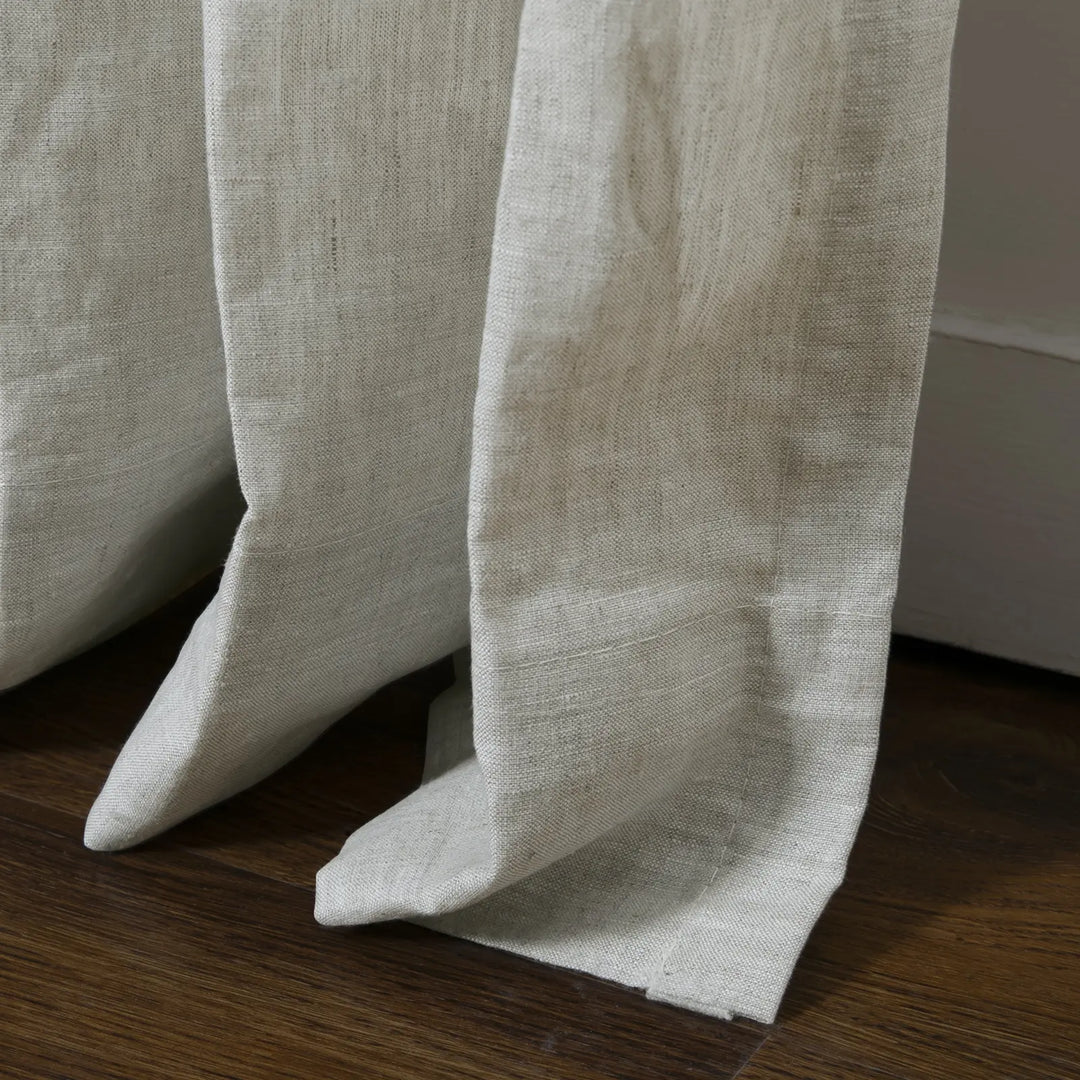 Tonia 100% Linen Curtains Pinch Pleat