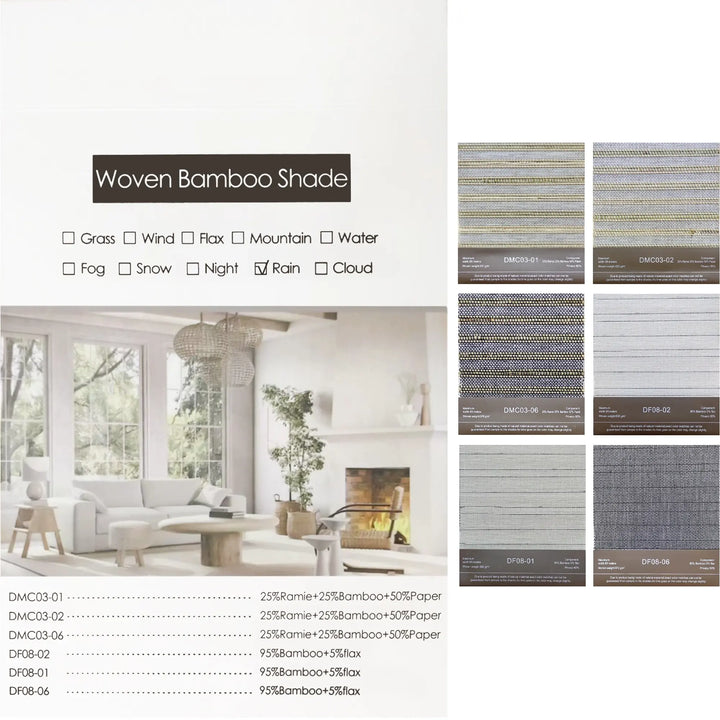 Rain Woven Bamboo Shade Booklets