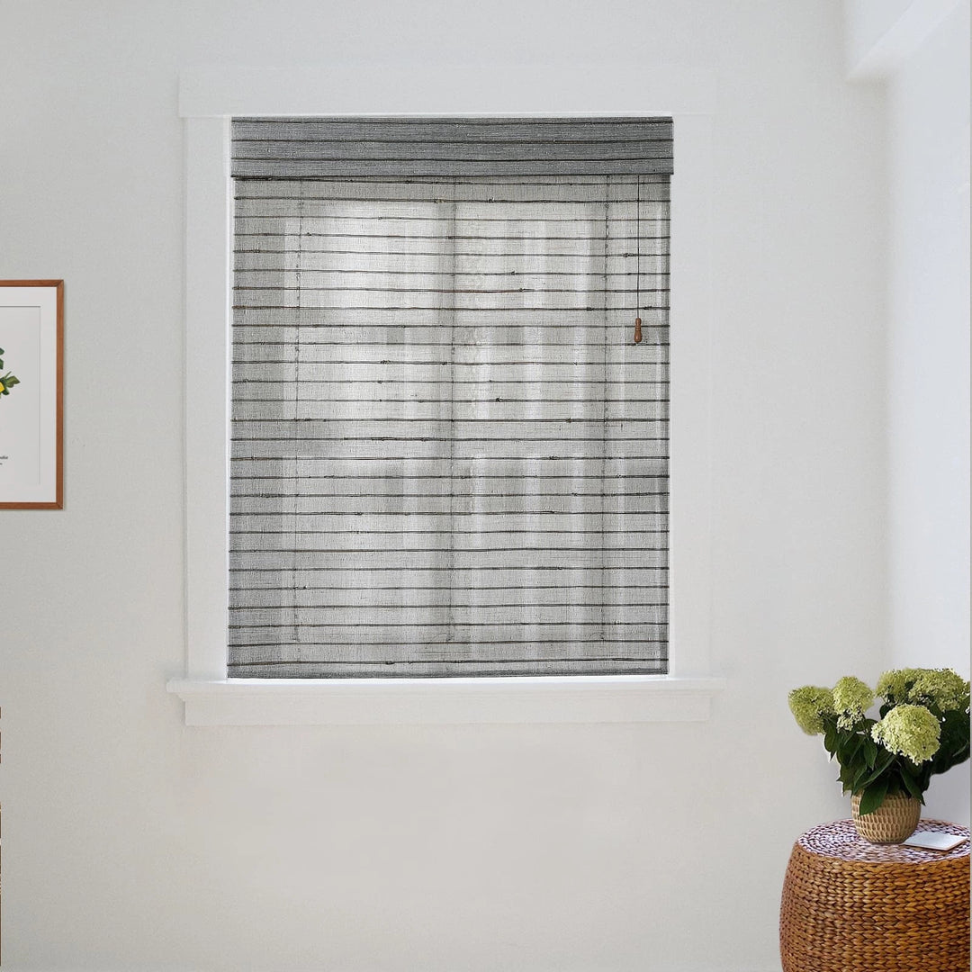 Night Neutral Woven Bamboo Shade-Nightfall