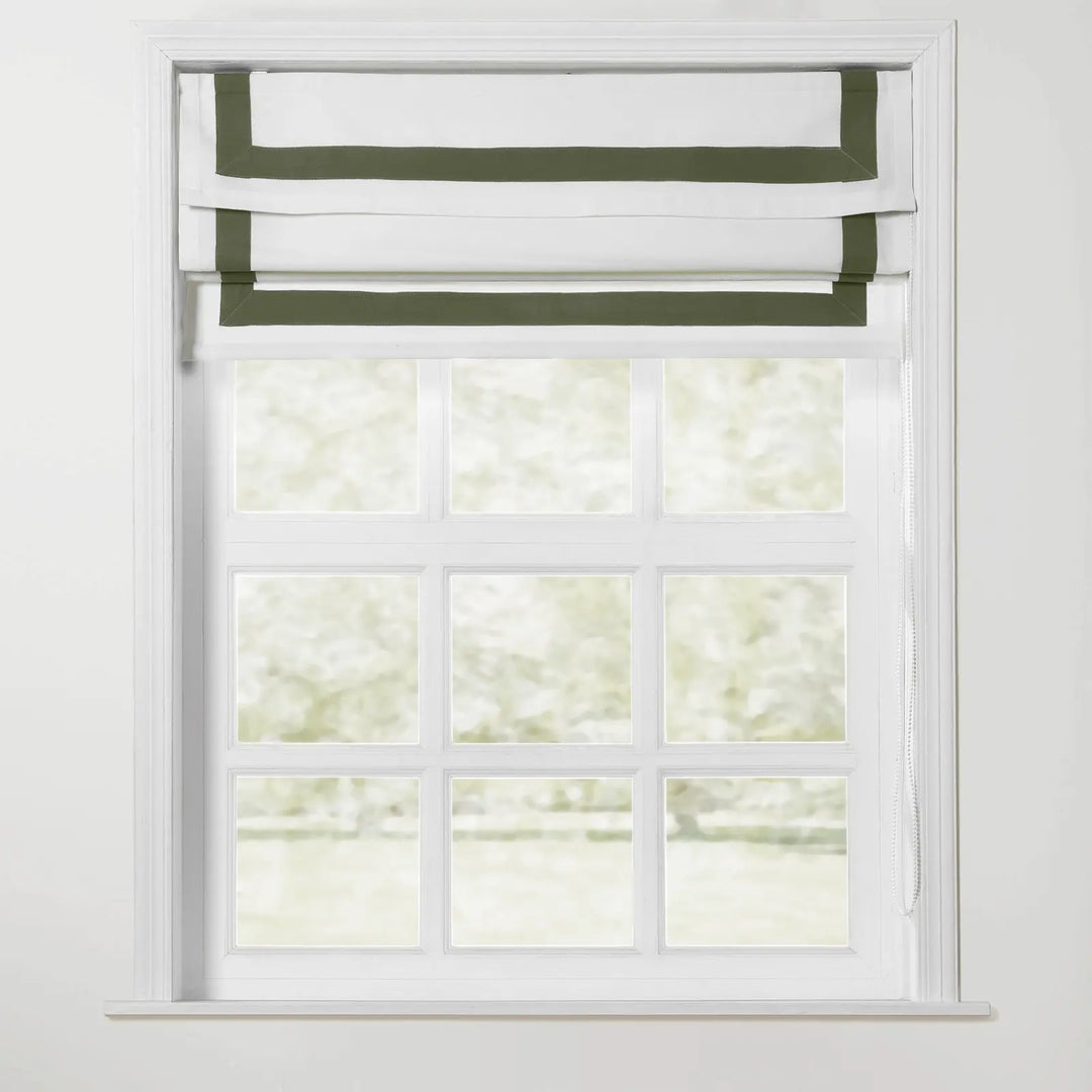 Troy Roman Shade with Border Cord Lift - Army Green - ChadMade