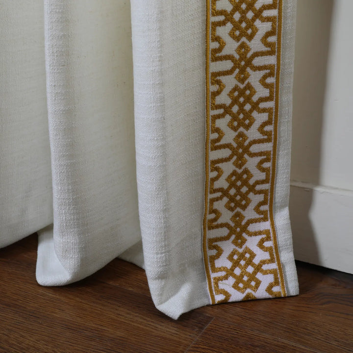 Tallis Linen Curtains with Border Trim (Sold per Pair)