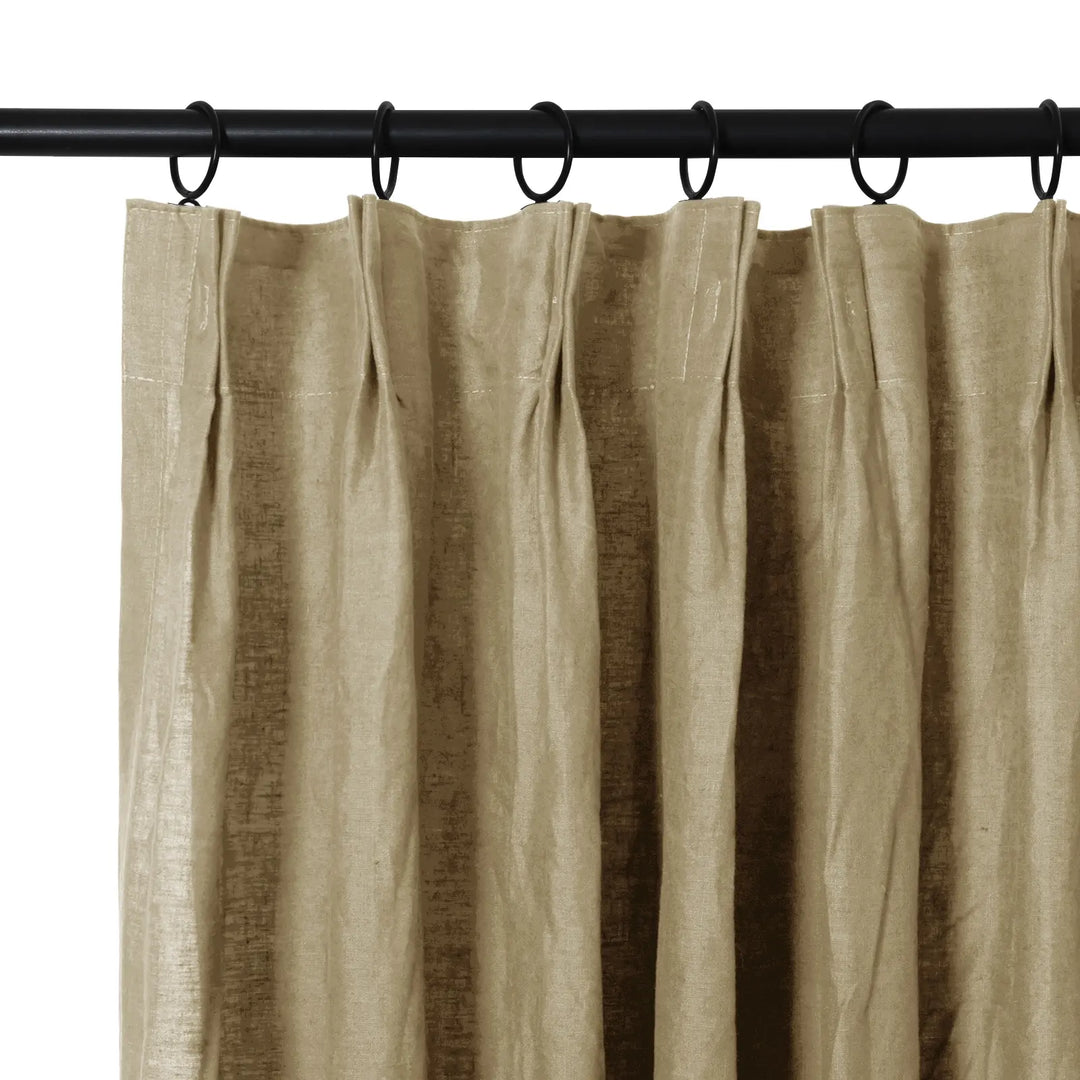 Tonia 100% Linen Curtains Pinch Pleat