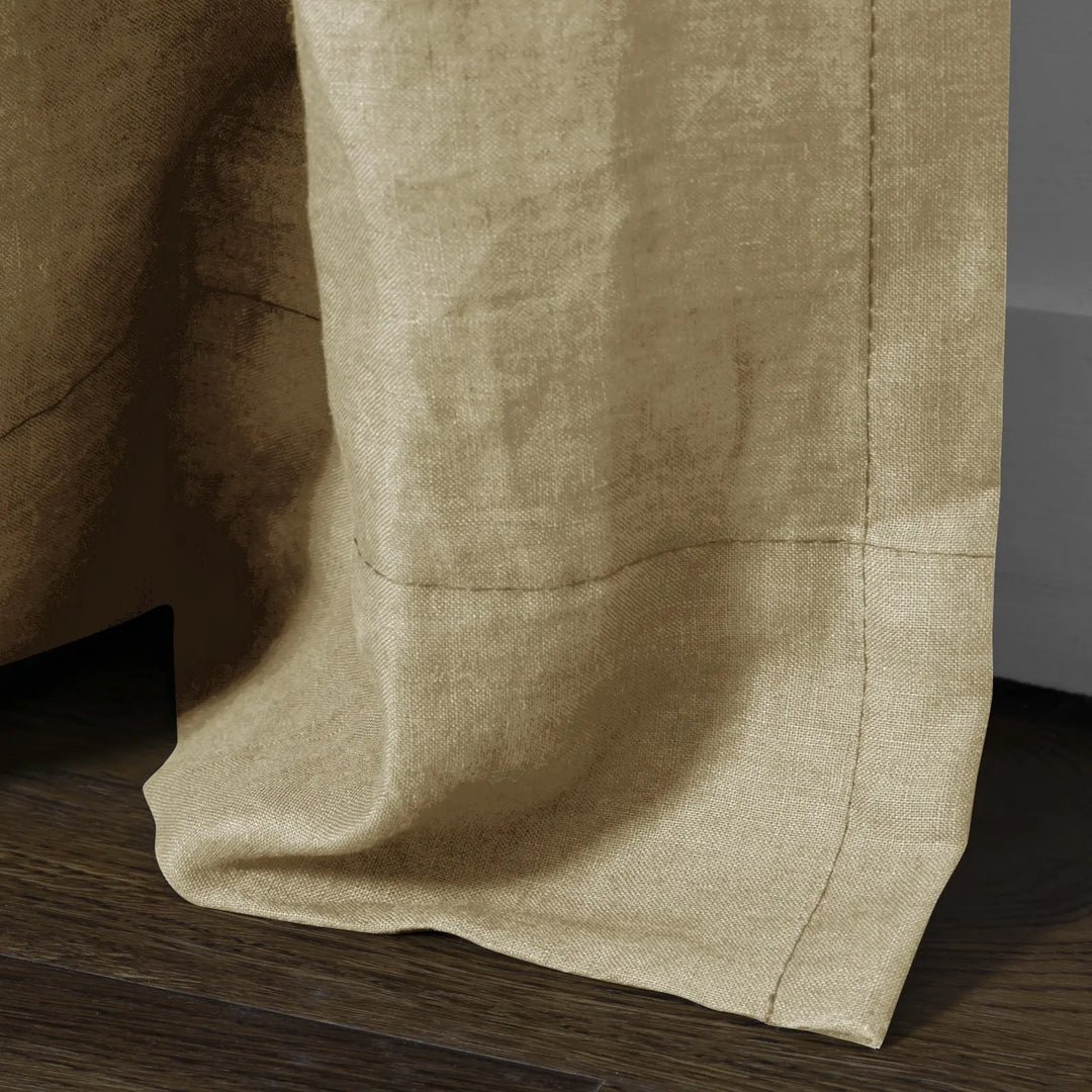 Tonia 100% Linen Curtains Pinch Pleat
