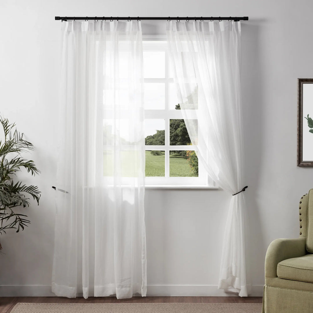 Sabina Linen Sheer Curtain Pinch Pleat