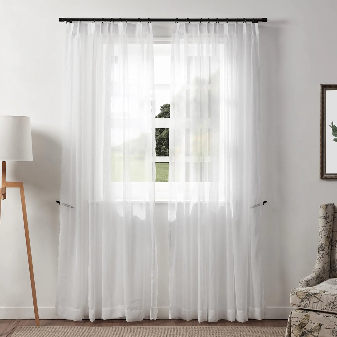 Sabina Linen Sheer Curtain Pinch Pleat