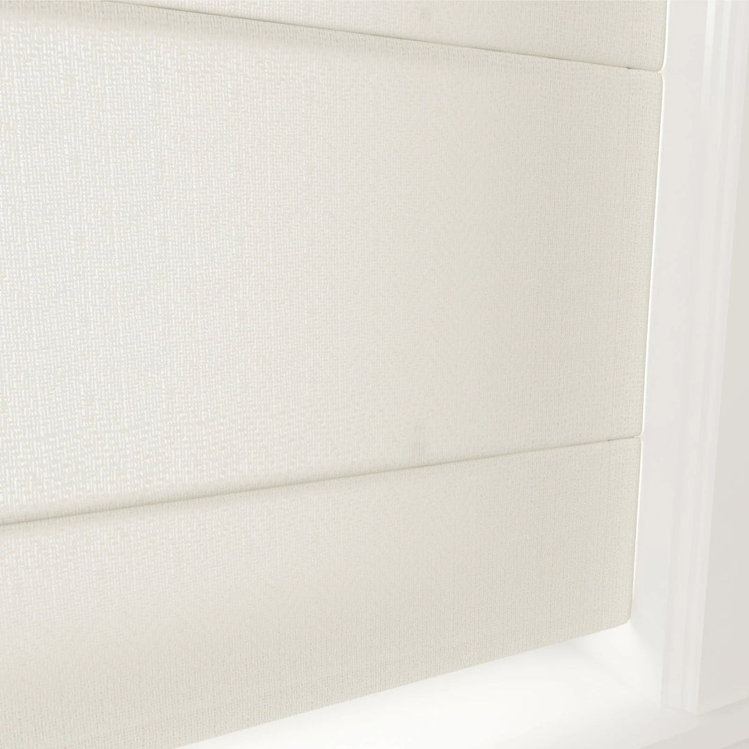 Doreen Herringbone Pattern Back Slat Cordless Roman Shades Ice - ChadMade