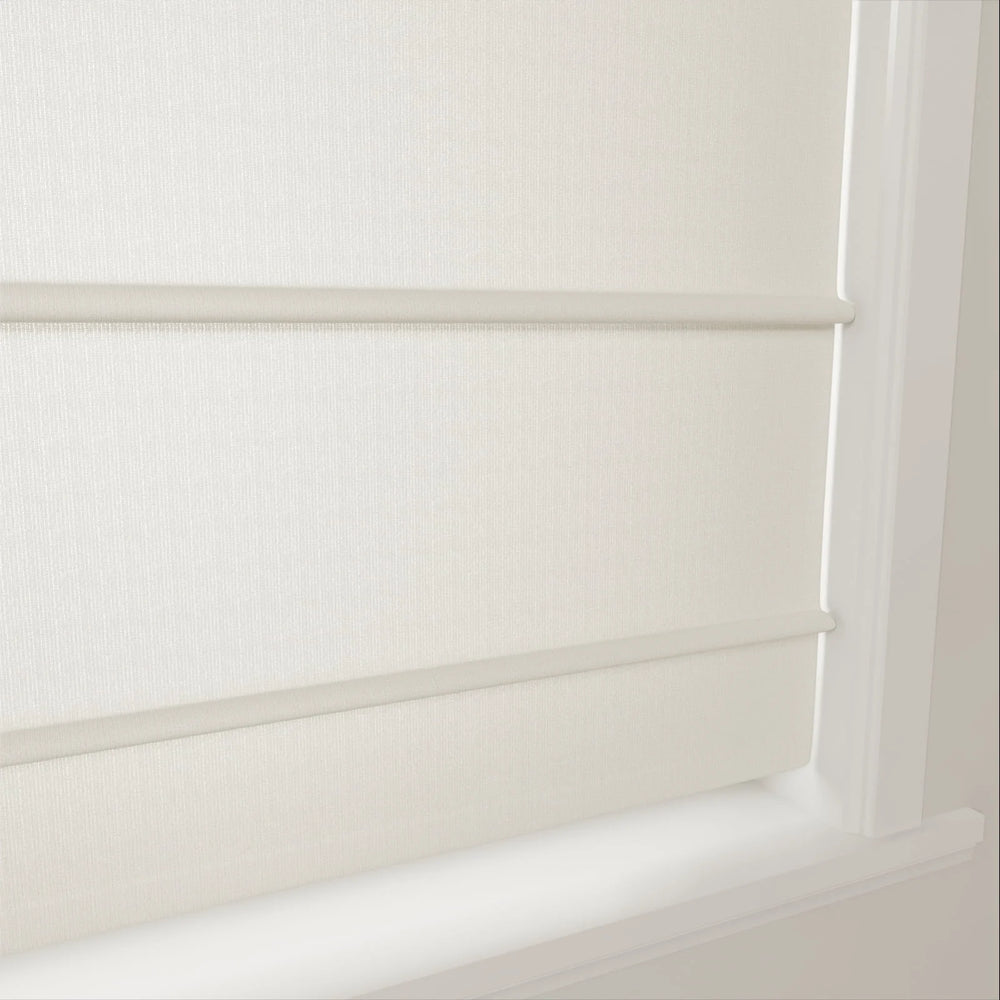 Doreen Herringbone Pattern Front Slat Cordless Roman Shades Ice - ChadMade