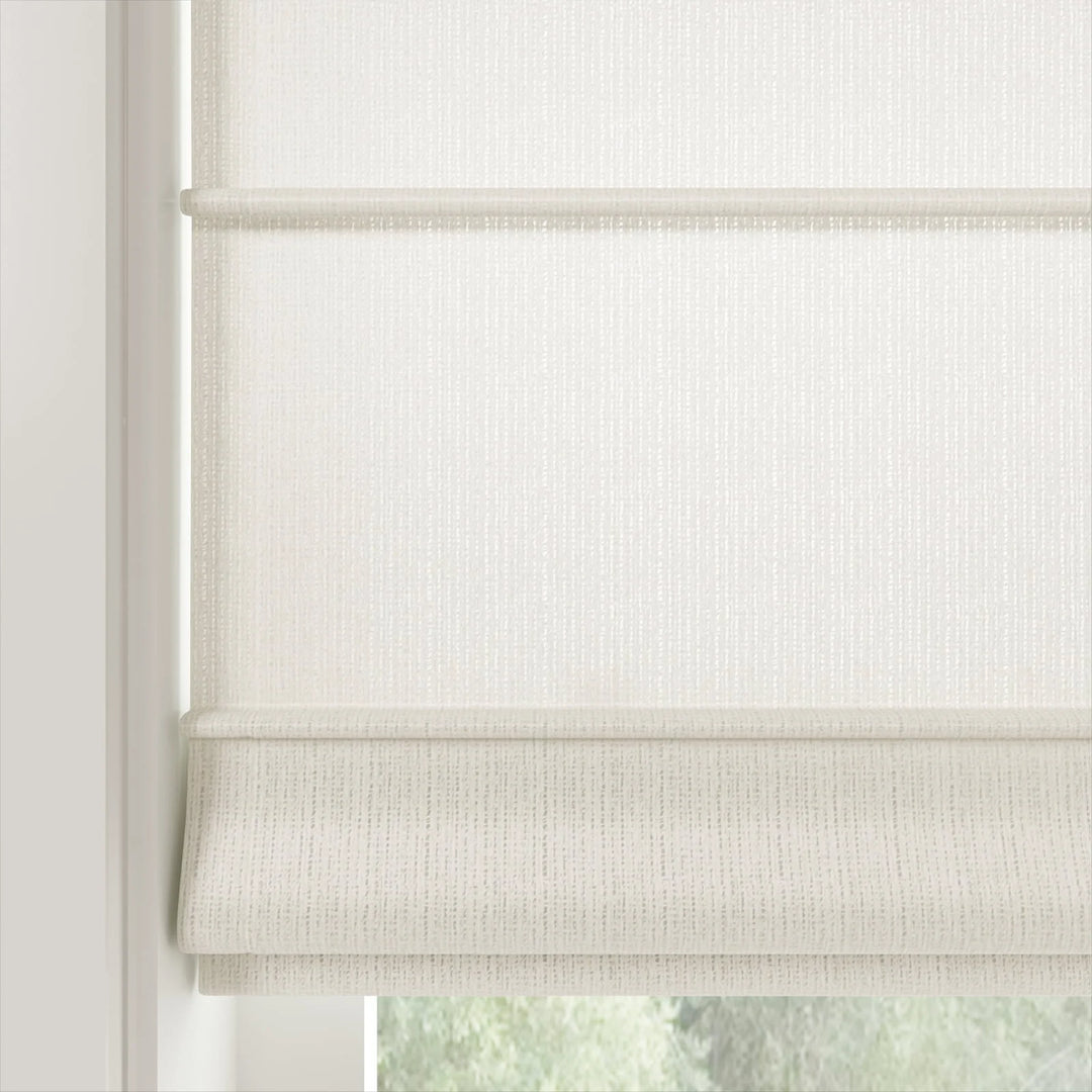 Doreen Herringbone Pattern Front Slat Cordless Roman Shades Ice - ChadMade