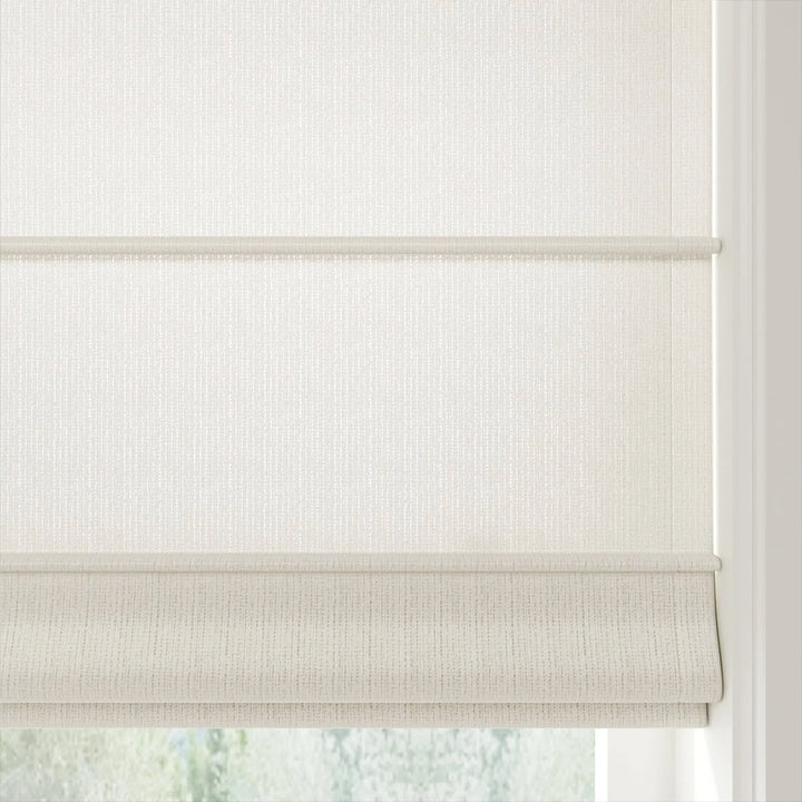 Doreen Herringbone Pattern Front Slat Cordless Roman Shades Ice - ChadMade