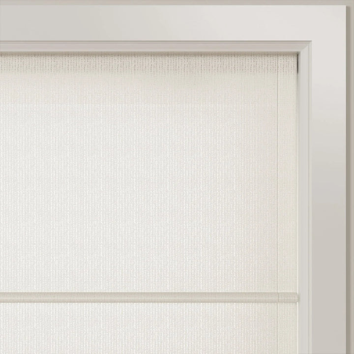 Doreen Herringbone Pattern Front Slat Cordless Roman Shades Ice - ChadMade