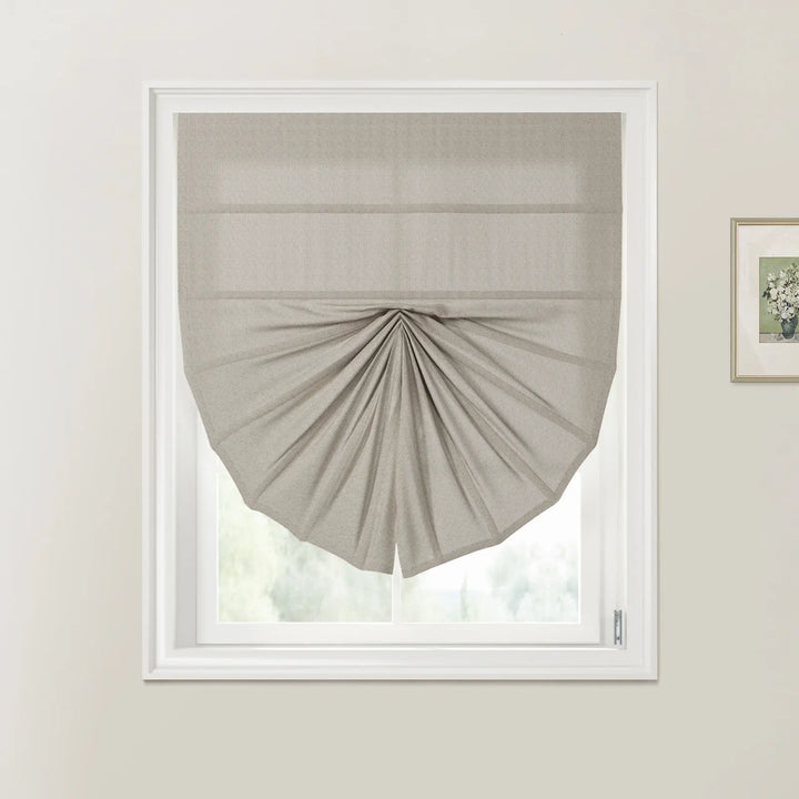 Doreen Fan Shaped Roman Shades Cord Lift Toast - ChadMade