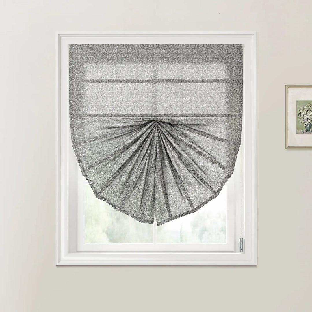 Doreen Fan Shaped Roman Shades Cord Lift Steel - ChadMade