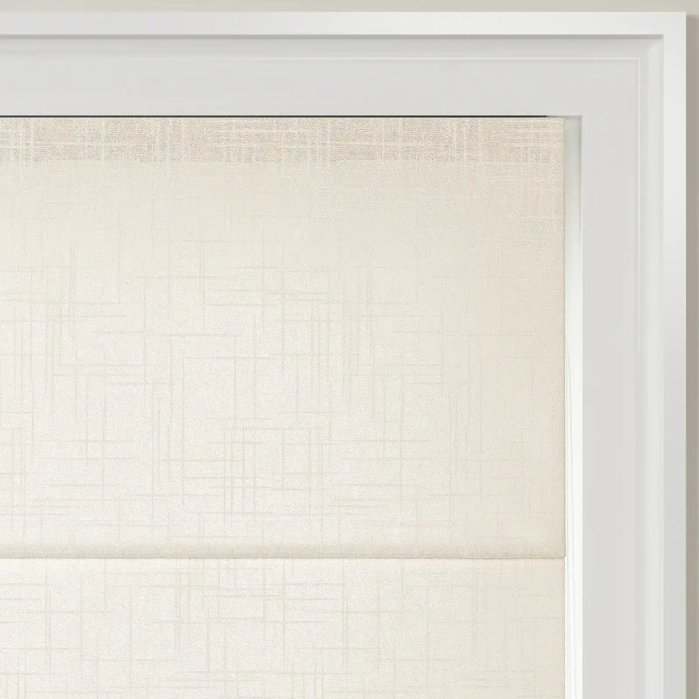 Jair Linen Zebra Roman Blind Cord Lift White Detail - ChadMade