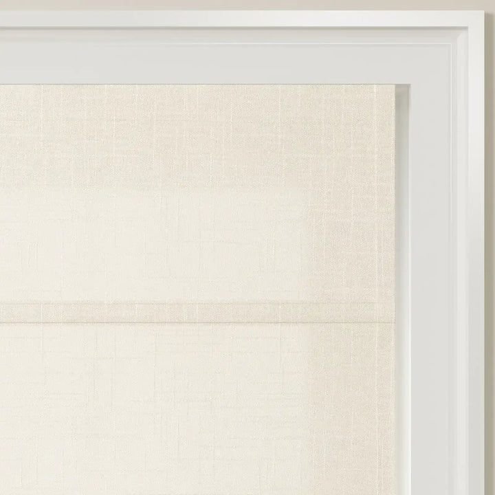 Jair Fan Shaped Roman Shades Cord Lift White Detail - ChadMade