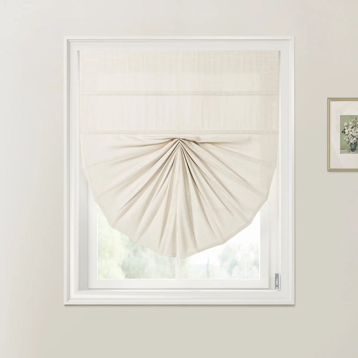 Jair Fan Shaped Roman Shades Cord Lift White - ChadMade