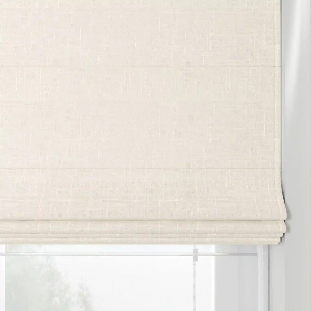 Jair Linen Cotton Cordless Day Night Roman Shade - White - ChadMade