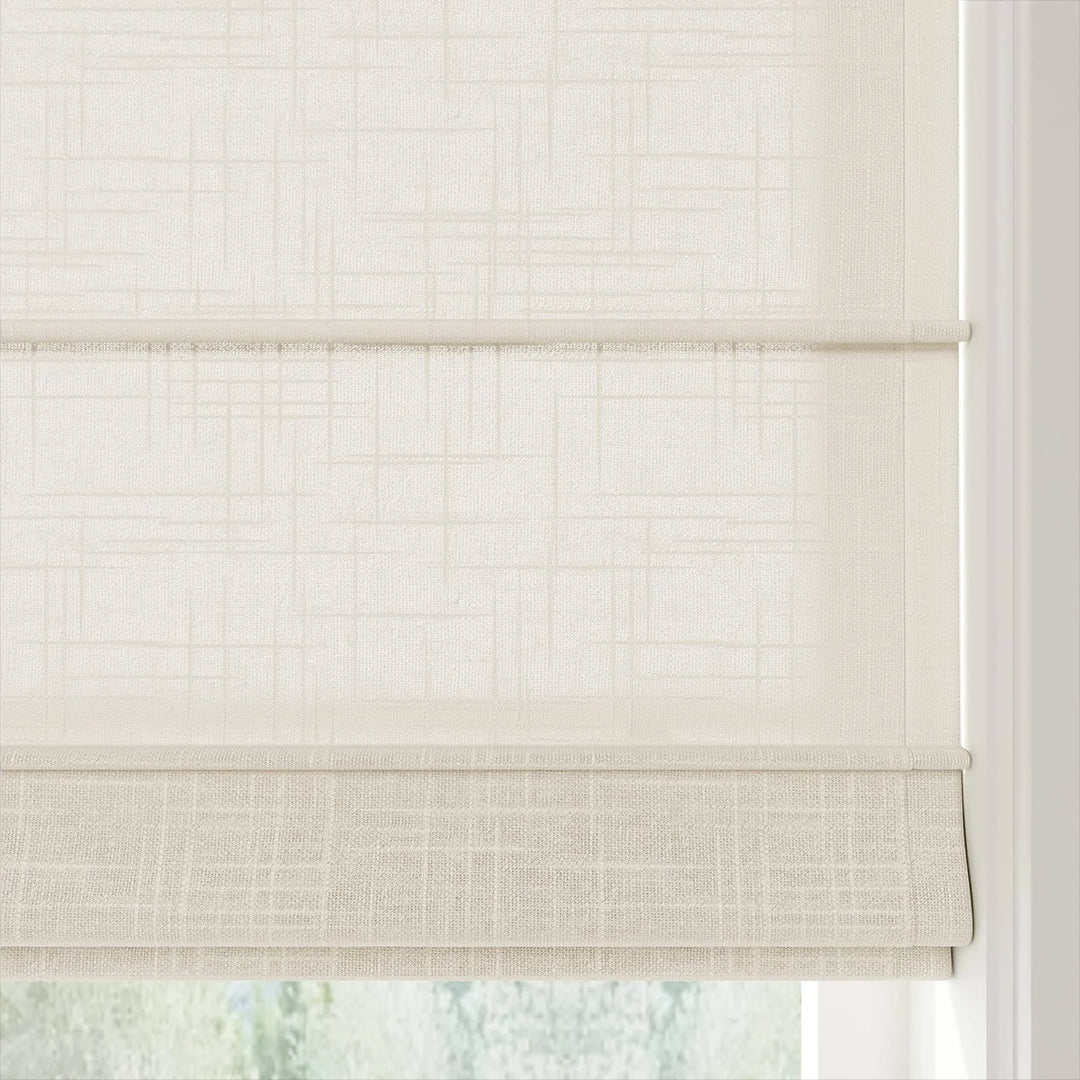 Jair Linen Front Slat Cordless Roman Shades