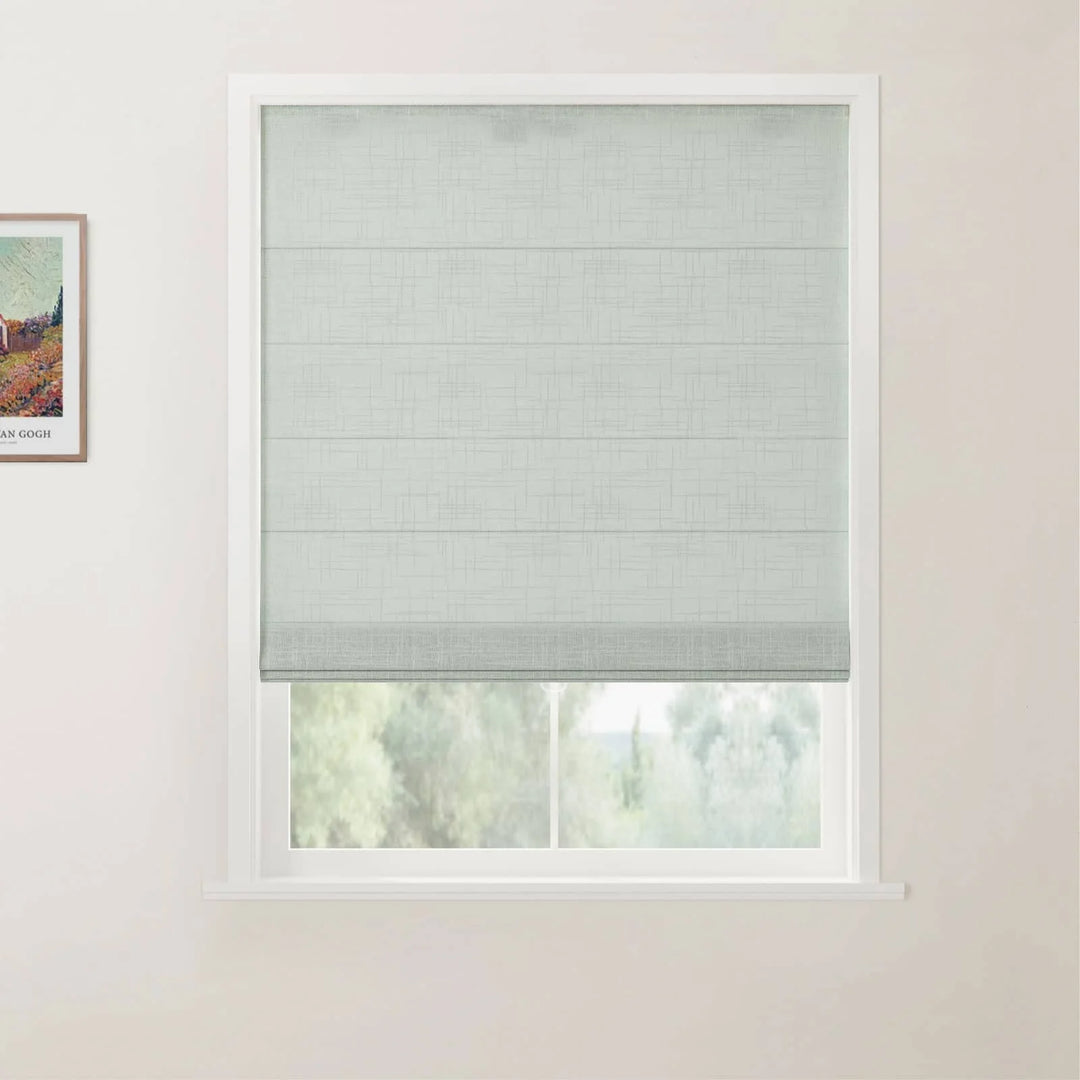 Jair Linen Back Slat Cordless Roman Shades Ash - ChadMade