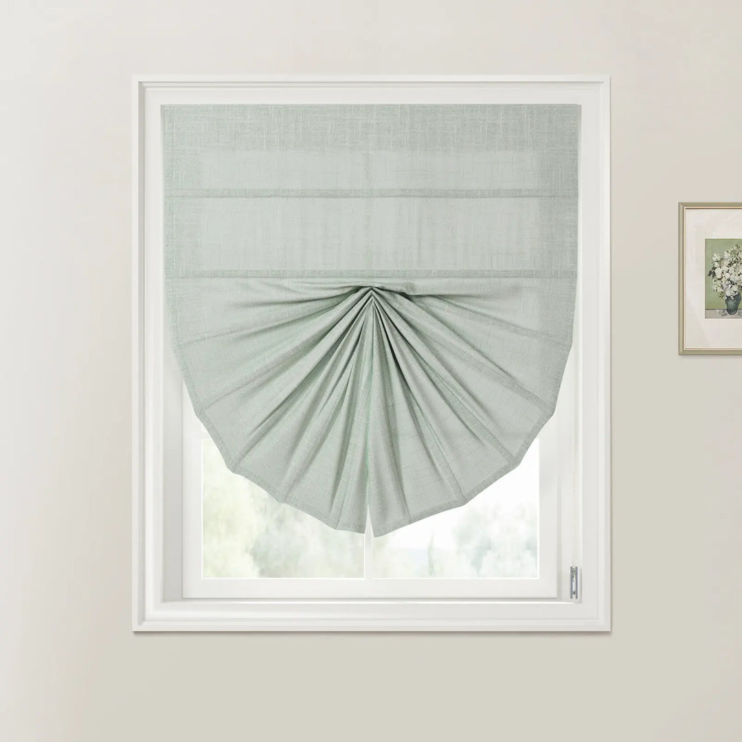 Jair Fan Shaped Roman Shades Cord Lift Ash - ChadMade