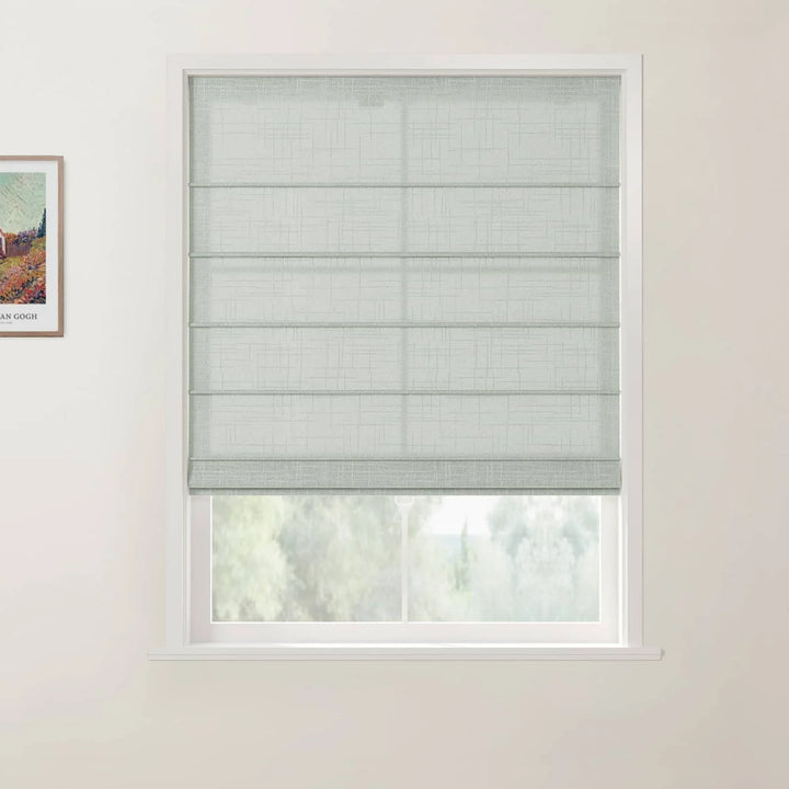 Jair Linen Front Slat Cordless Roman Shades Ash - ChadMade