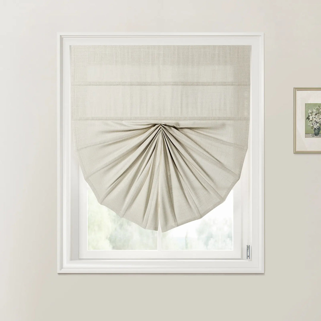 Jair Fan Shaped Roman Shades Cord Lift Natural - ChadMade