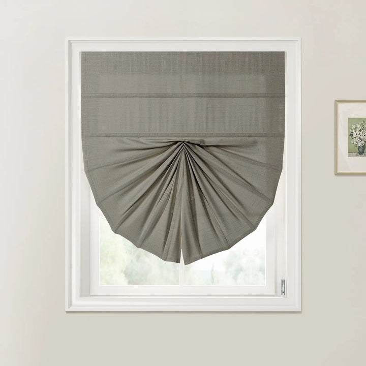 Jair Fan Shaped Roman Shades Cord Lift Steel - ChadMade