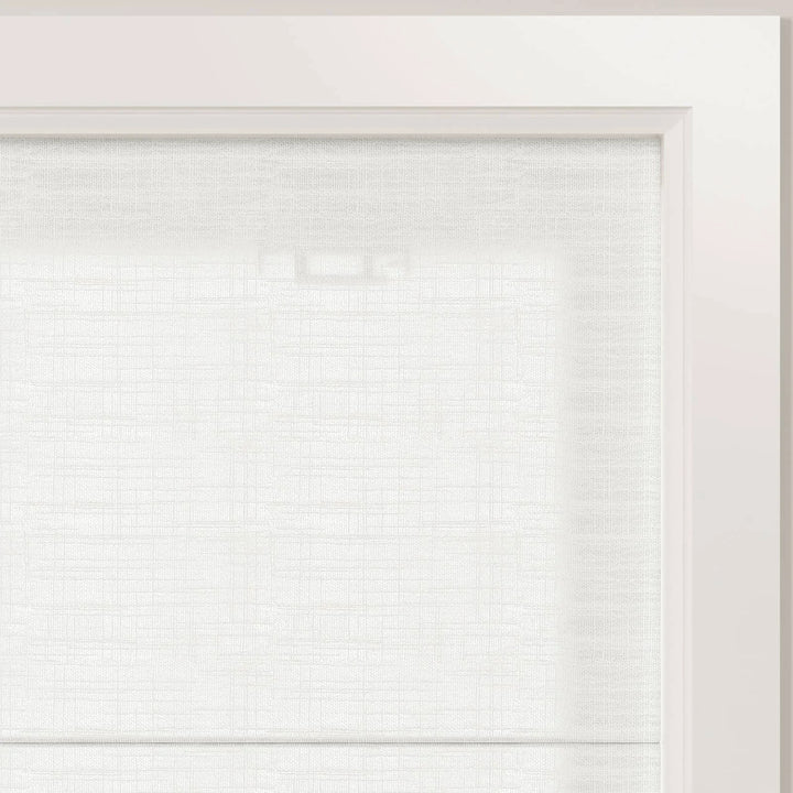 Tallis Linen Back Slat Cordless Roman Shades Snow White - ChadMade