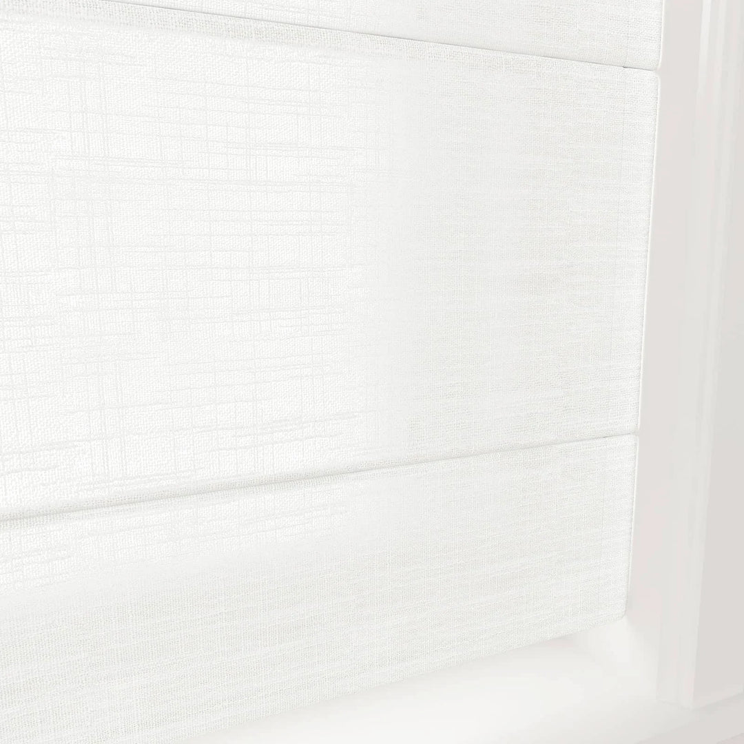 Tallis Linen Flat Cordless Roman Shades Snow White - ChadMade