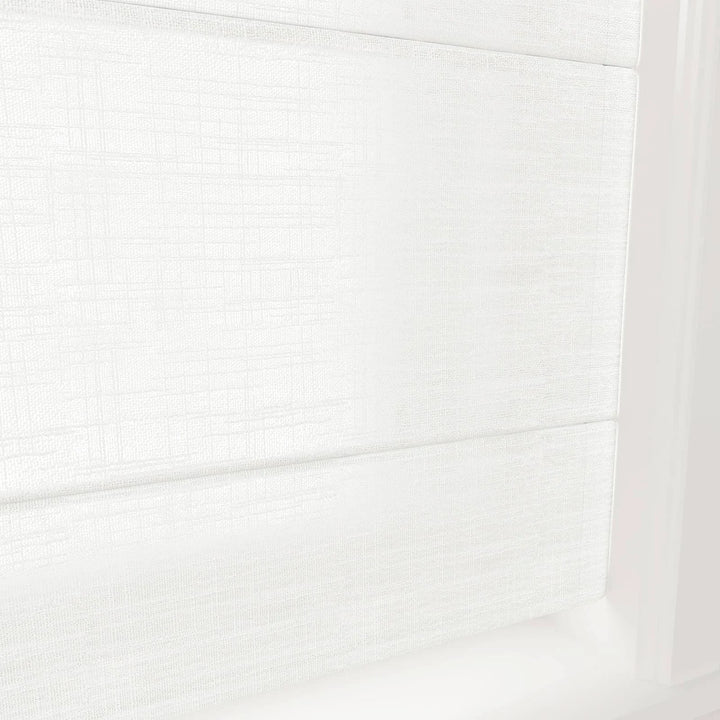 Tallis Linen Flat Cordless Roman Shades Snow White - ChadMade