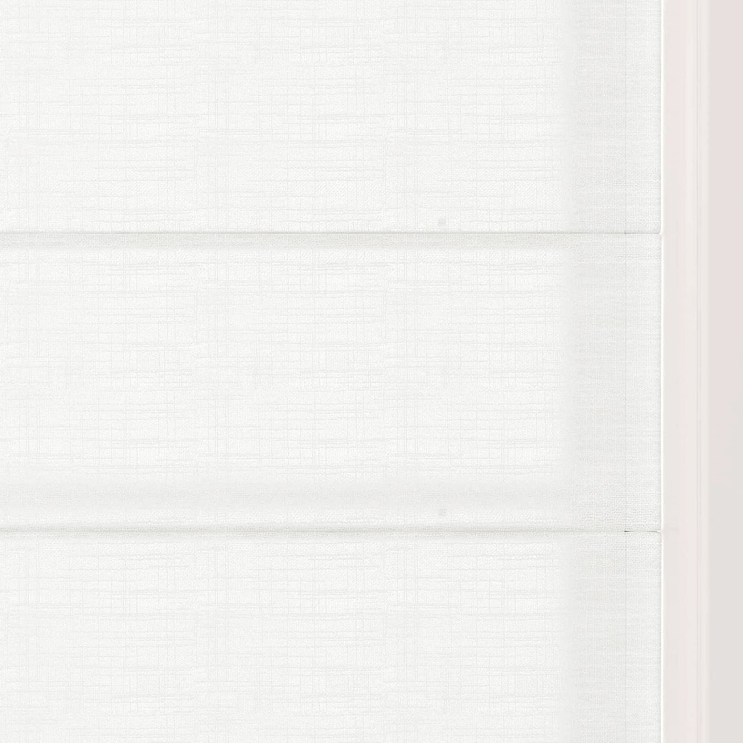 Tallis Linen Flat Cordless Roman Shades Snow White - ChadMade