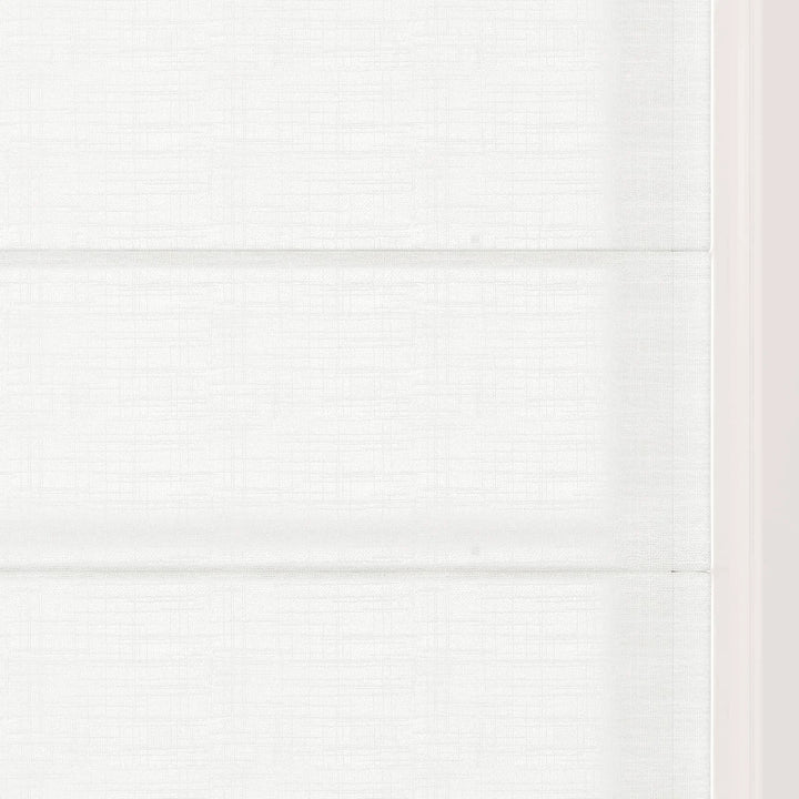 Tallis Linen Back Slat Cordless Roman Shades Snow White - ChadMade